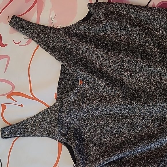 She + Sky Boutique Silver / Gray Sparkle Romper Size Small NWT - Picture 2 of 6